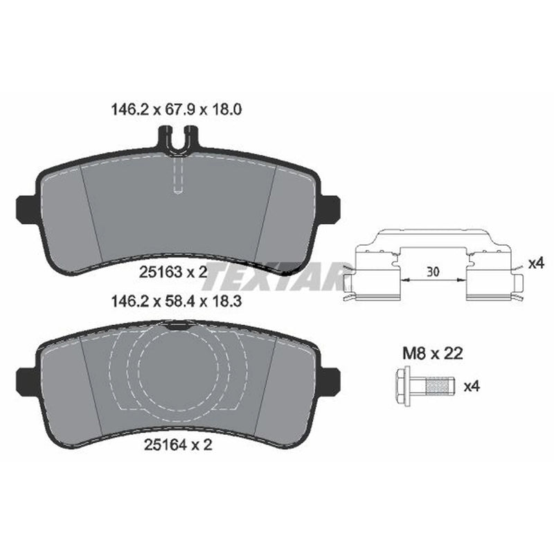 Textar Rear Brake Pad Set 2516305