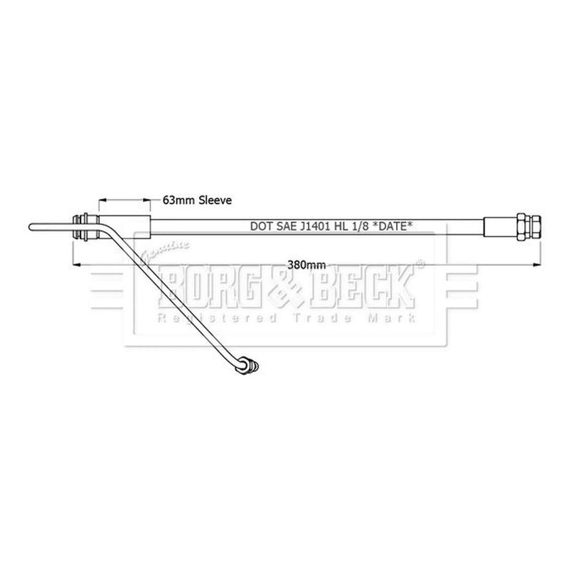 Borg & Beck Brake Hydraulic Hose Line Front Left BBH8943