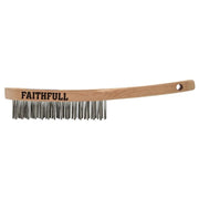 Faithfull Heavy-Duty Stainless Steel Scratch Brush, 3 Row - FAI680S3F