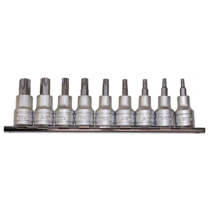 Teng Tools 3/8" TPX Bit Socket Clip Rail Set 9 Pieces
