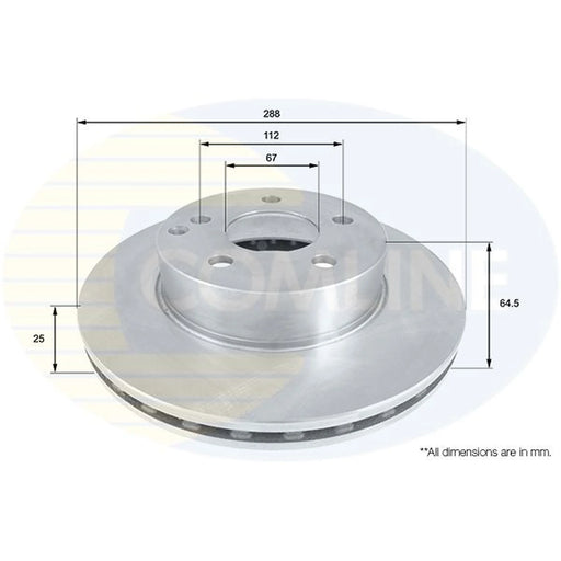Comline 2 x Internally Vented Front Brake Discs ADC1656V