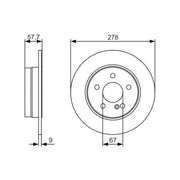 Bosch 2 x Solid Brake Discs 0 986 479 S96