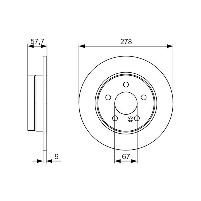 Bosch 2 x Solid Brake Discs 0 986 479 S96