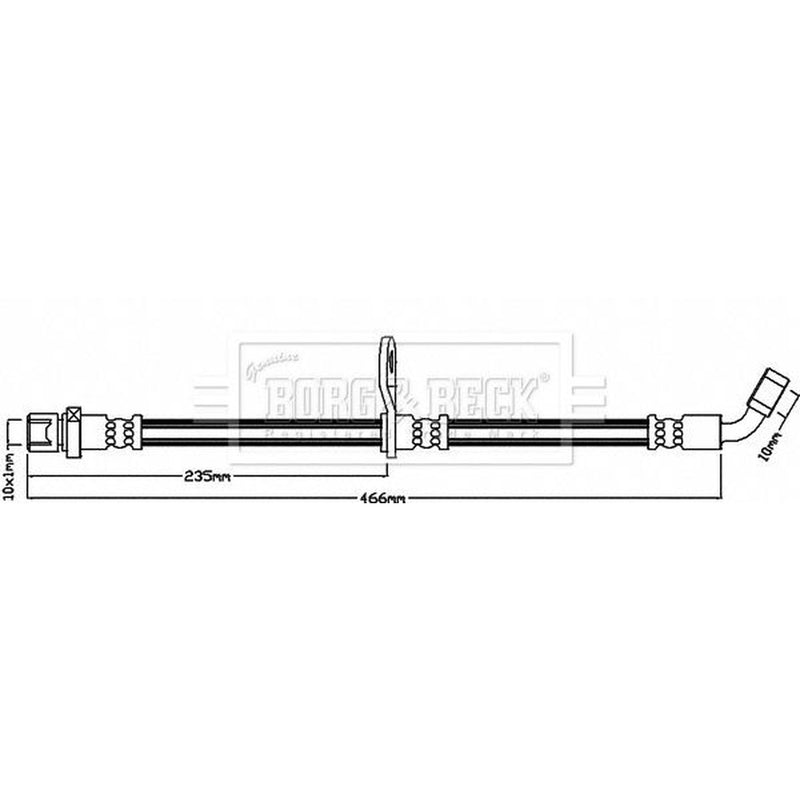 Borg & Beck Brake Hydraulic Hose Line Rear Left BBH8059
