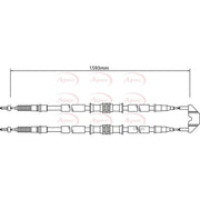Apec Handbrake Cable Left Rear CAB1451