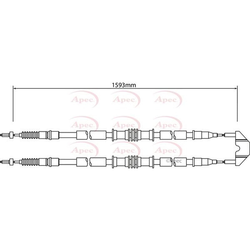 Apec Handbrake Cable Left Rear CAB1451