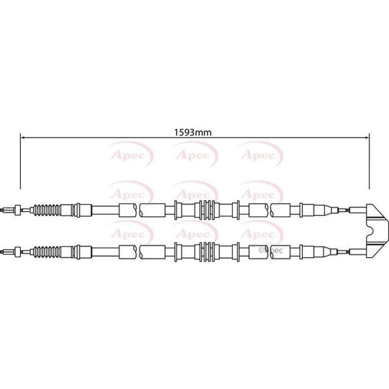Apec Handbrake Cable Left Rear CAB1451