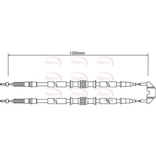 Apec Handbrake Cable Left Rear CAB1451