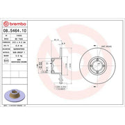Brembo 2 x Solid Front Brake Discs 08.5464.10