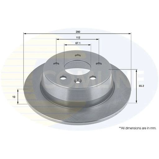 Comline 2 x Solid Rear Brake Discs ADC1613