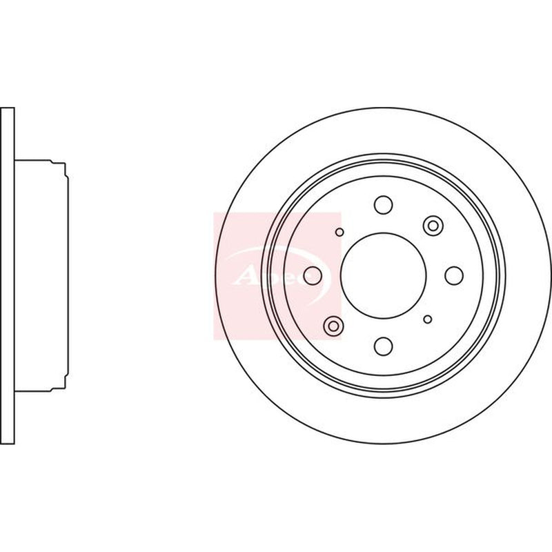 Apec 2 x Solid Rear Brake Discs DSK257