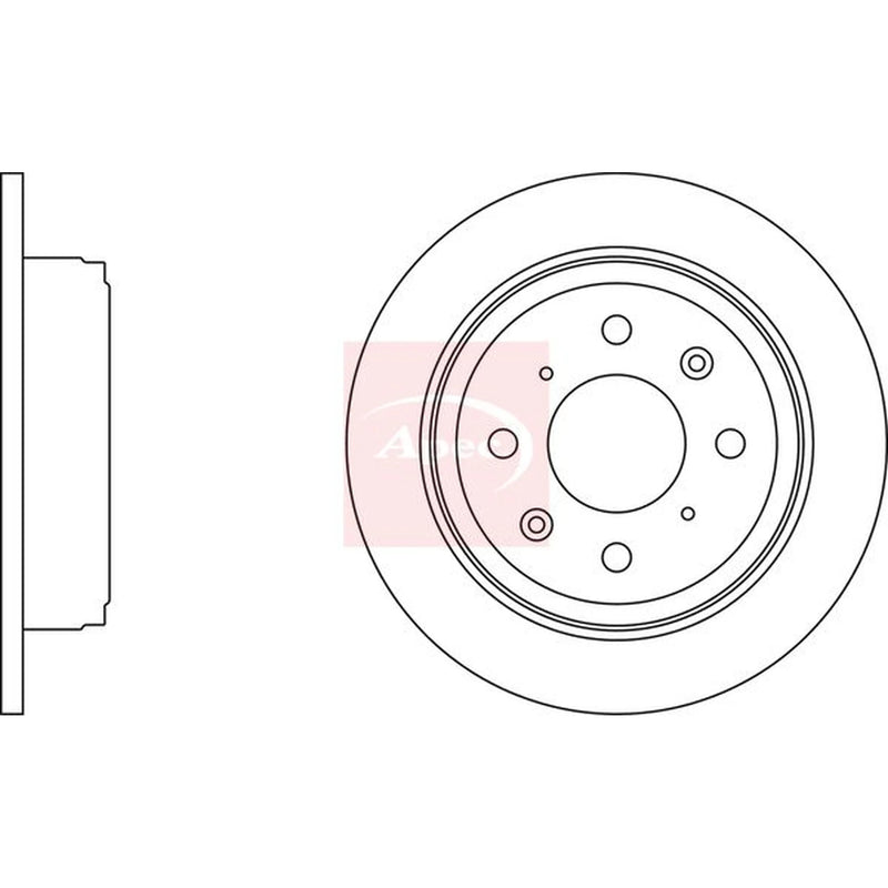 Apec 2 x Solid Rear Brake Discs DSK257