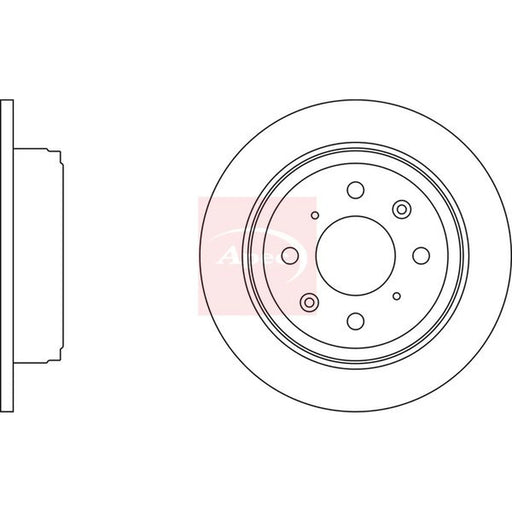 Apec 2 x Solid Rear Brake Discs DSK257