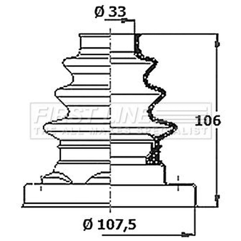 First Line Drive Shaft Bellow Kit Rear Left FCB6386