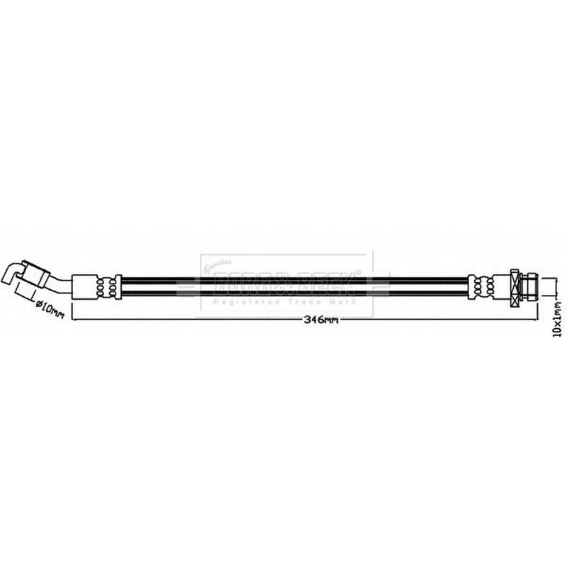 Borg & Beck Brake Hydraulic Hose Line Rear Left BBH8180