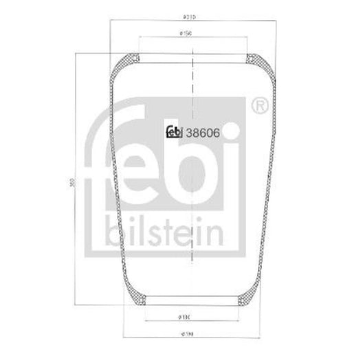 Febi Air Suspension Bellow 192mm Front Right 38606