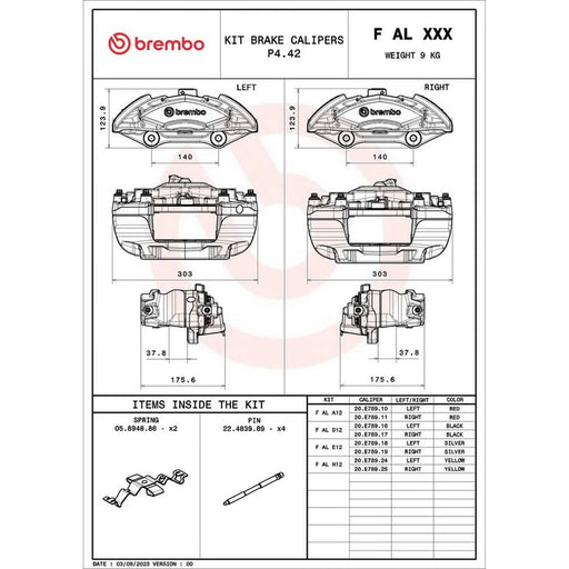 Brembo 2 x Brake Caliper Assembly Front FALE12