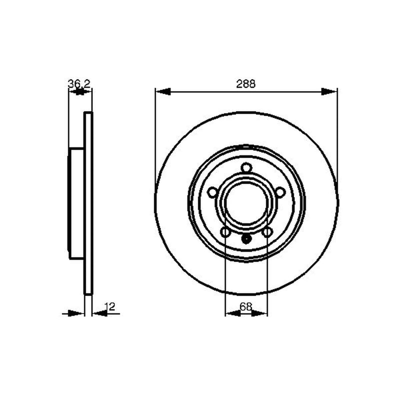 Bosch 2 x Solid Rear Brake Discs 0 986 479 252
