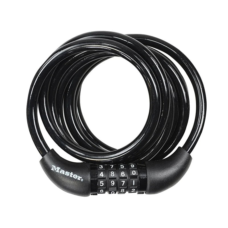Master Lock Self Coiling Combination Cable 1.8m x 8mm - 8221EURDPRO