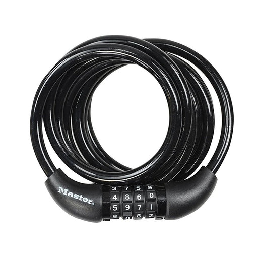Master Lock Self Coiling Combination Cable 1.8m x 8mm - 8221EURDPRO