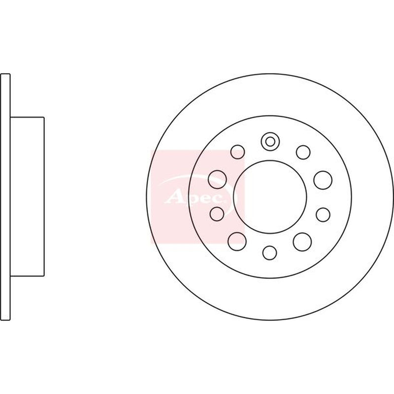 Apec 2 x Solid Rear Brake Discs DSK2401