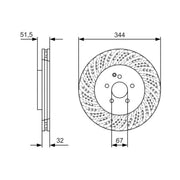 Bosch 2 x Vented Front Brake Discs 0 986 479 D07