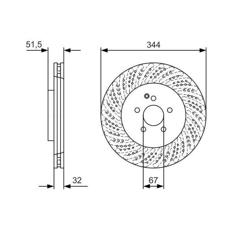 Bosch 2 x Vented Front Brake Discs 0 986 479 D07