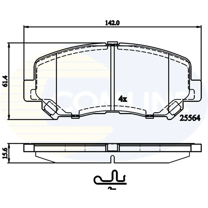 Comline 4 x Front Brake Pad Set CBP32252