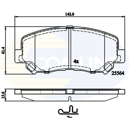 Comline 4 x Front Brake Pad Set CBP32252