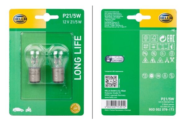 Hella 8GD 002 078-173 Bulb, direction indicator