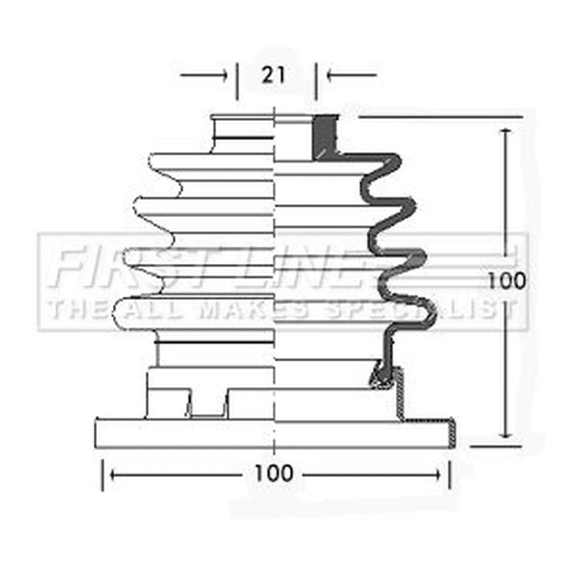 First Line Drive Shaft Bellow Kit Rear Left FCB2312