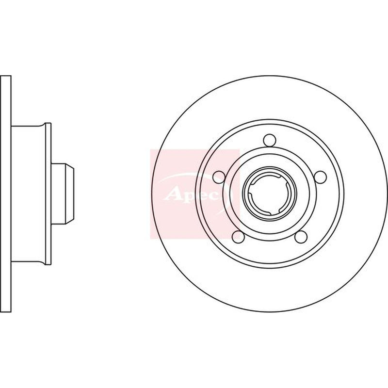 Apec 2 x Solid Rear Brake Discs DSK2933