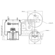 Febi Air Suspension Bellow 201mm 102515