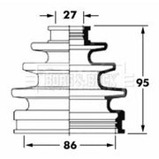 Borg & Beck Drive Shaft Bellow Kit Front Left BCB6061