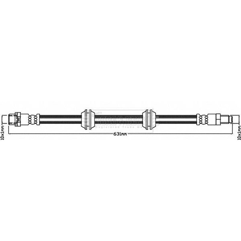 Borg & Beck Brake Hydraulic Hose Line Rear Left BBH8651
