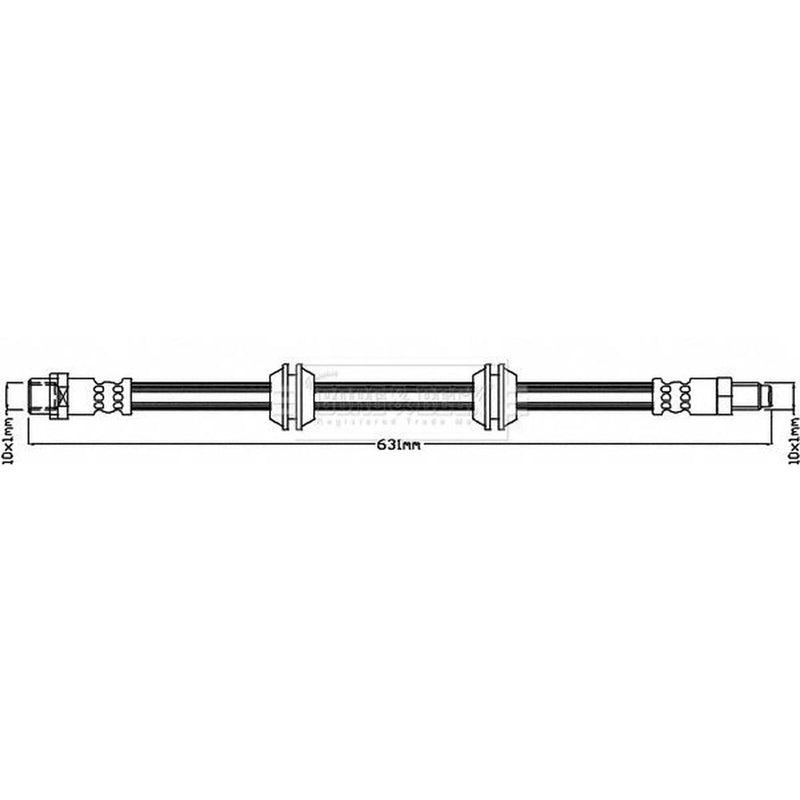 Borg & Beck Brake Hydraulic Hose Line Rear Left BBH8651