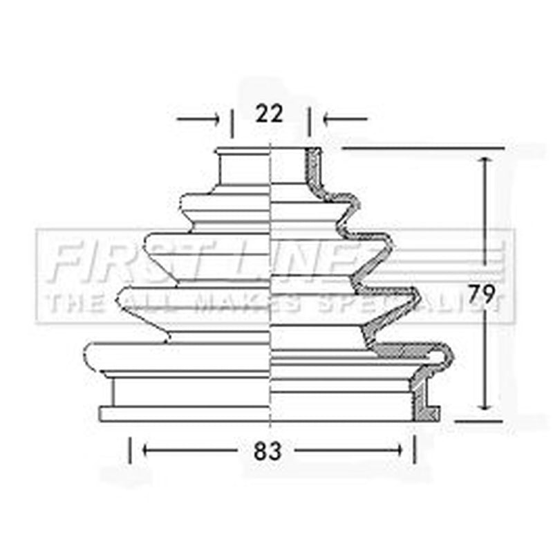 First Line Drive Shaft Bellow Kit Front Left FCB2301
