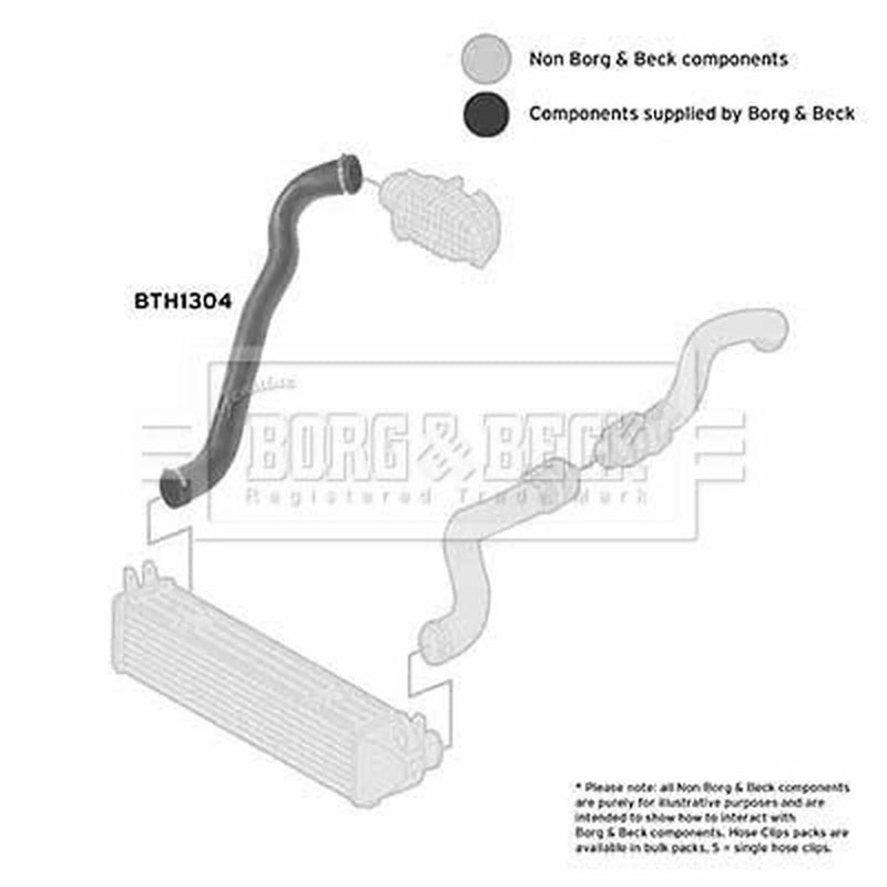 Borg & Beck Intercooler Turbo Charge Air Hose BTH1304