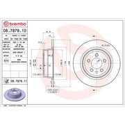 Brembo 2 x Solid Rear Brake Discs 08.7878.11