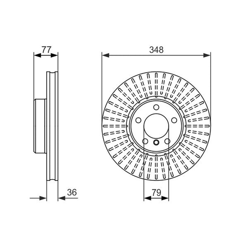 Bosch 2 x Vented Brake Discs 0 986 479 774