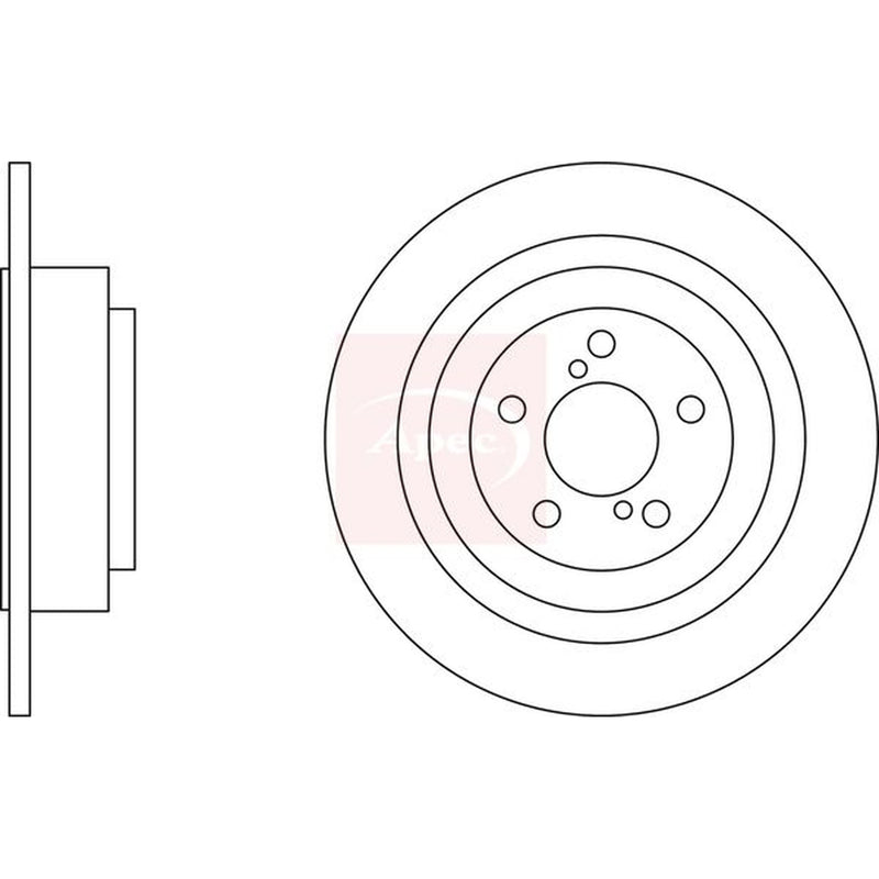 Apec 2 x Solid Rear Brake Discs DSK2609