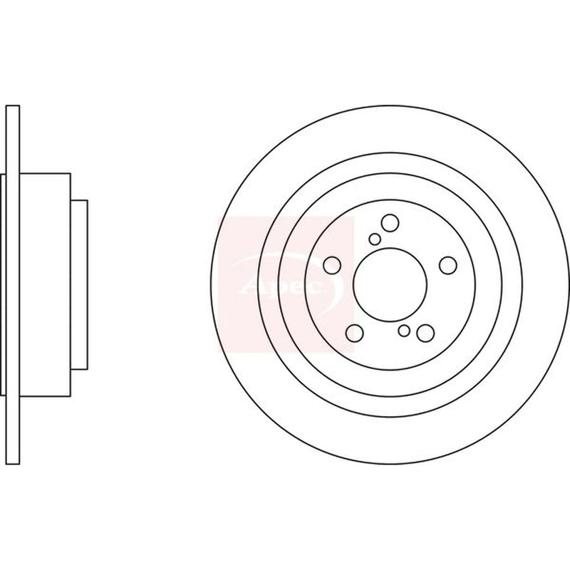 Apec 2 x Solid Rear Brake Discs DSK2609
