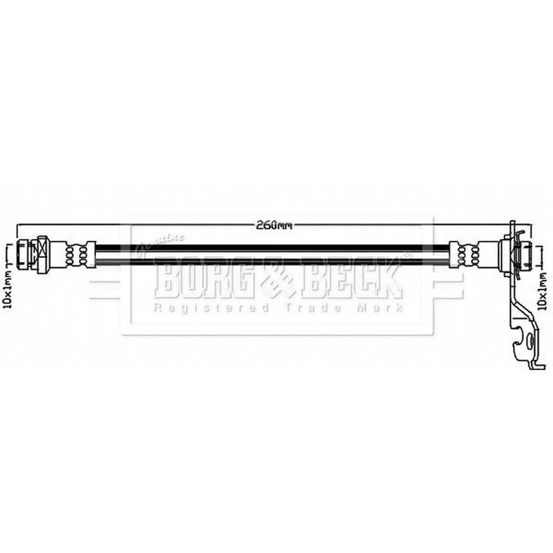 Borg & Beck Brake Hydraulic Hose Line Rear Left BBH8581