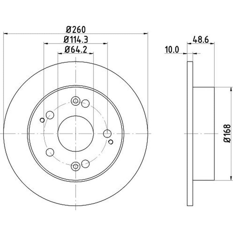 DON 2 x Solid Rear Brake Discs PCD14572