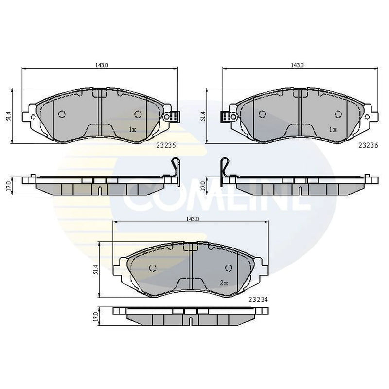 Comline 4 x Front Brake Pad Set CBP3435