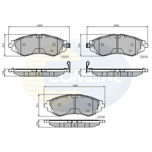 Comline 4 x Front Brake Pad Set CBP3435