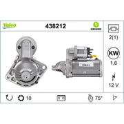 Valeo Starter Motor 12V 1.8kW 10 Teeth 438212