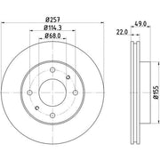 DON 2 x Internally Vented Front Brake Discs PCD14282