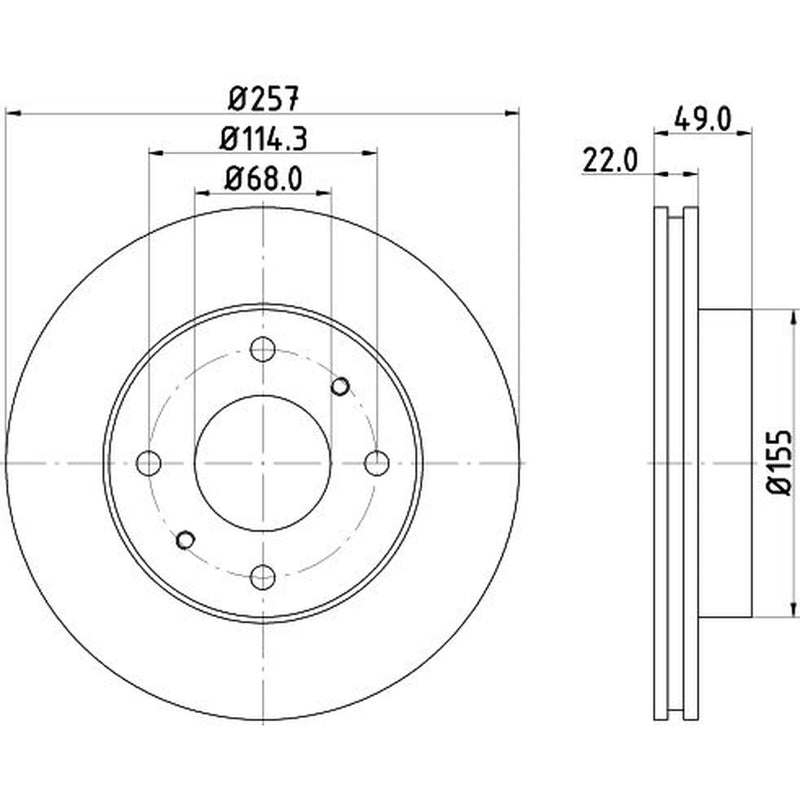 DON 2 x Internally Vented Front Brake Discs PCD14282