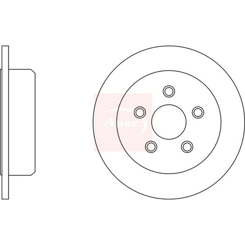 Apec 2 x Solid Rear Brake Discs DSK2802